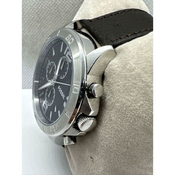 Fossil BQ2182 Men's Dark Brown Leather Analog Dial Quartz Wrist Watch AEA419 - Picture 2 of 11